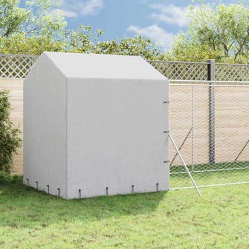 vidaXL Hondenkennel met dak 2x10x2,5 m gegalvaniseerd staal, Dieren en Toebehoren, Verzenden, Nieuw