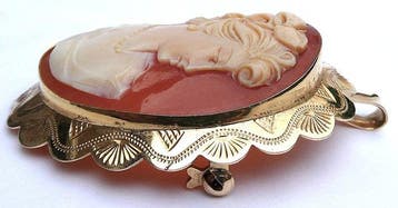Pendentif - 14 carats Or jaune - Camee 14 carats