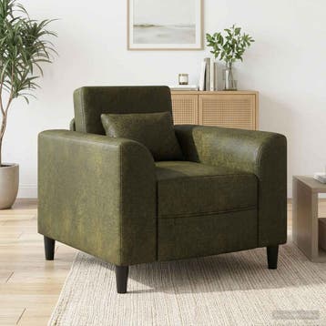vidaXL Fauteuil Leger Groen Kunst Suède Leer, Verzenden