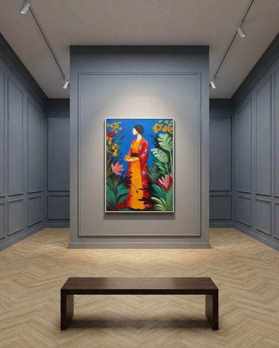 E. García - El jardín XL, Antiquités & Art, Art | Peinture | Moderne