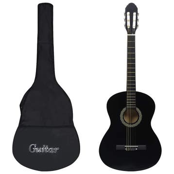 vidaXL Gitaar klassiek beginner met tas 4/4 39 zwart, Verzenden