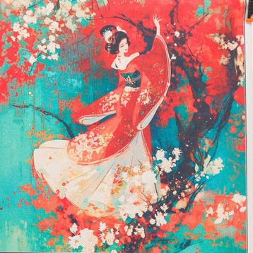 AA198 - Set van 5 Decoratieve Stoffen met Geisha – Japanse