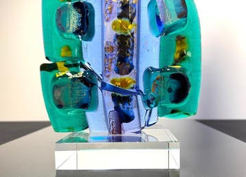 Maxence Parot - Vaas - Sculptuur in unieke kleuren en goud,