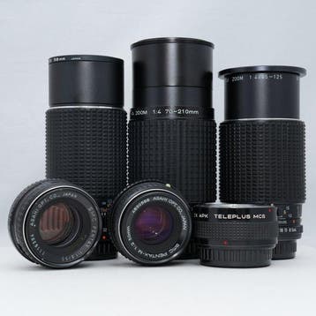Pentax SMC -A ZOOM 70-210mm F4 + SMC 200mm F4 + 45-125mm F4, Nieuw