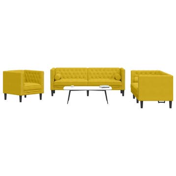 vidaXL 3-delige Loungeset Chesterfield met bolsters fluweel, Huis en Inrichting, Zetels | Zetels, Verzenden, Nieuw
