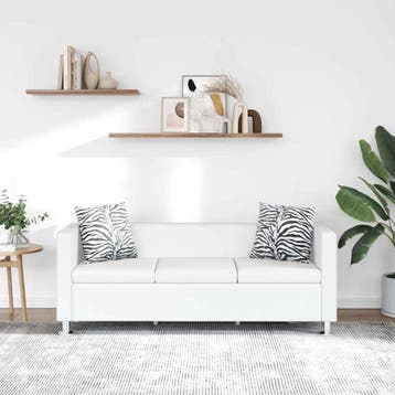 vidaXL Driezitsbank / zetel kunstleer wit, Huis en Inrichting, Zetels | Zetels, Verzenden, Nieuw