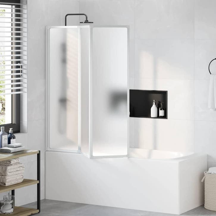 vidaXL Badscherm 3 panelen vouwbaar 141 x 132 cm, Doe-het-zelf en Bouw, Sanitair, Nieuw, Verzenden