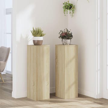 vidaXL Plantenstandaards 2 st 25x25x80 cm bewerkt hout, Verzenden