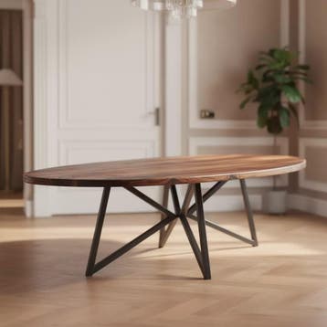 Tafel Ovaal Eikenhout  Flower 180x100, Huis en Inrichting, Nieuw