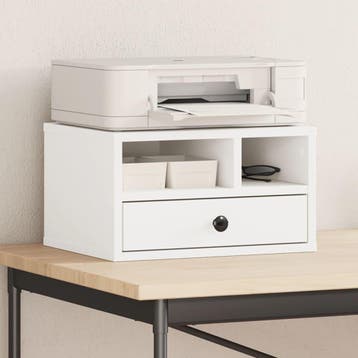 vidaXL Printerkastje 40x32x22,5 cm bewerkt hout wit, Verzenden
