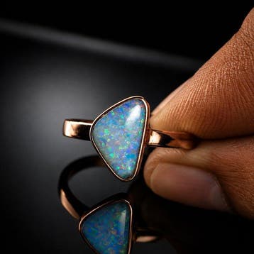 Opaal - Zilver - Ring - Australische opaalring