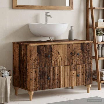 vidaXL Wastafel kabinet voor de badkamer ALKMAAR Oud hout, Verzenden, Nieuw