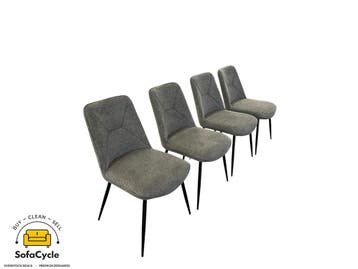 Eetkamerstoelen set van 4 grijs in stof – overstock, Huis en Inrichting, Verzenden, Nieuw