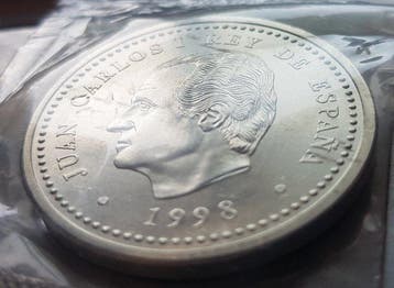 Spanje. Juan Carlos I. 2000 Pesetas 1998 Felipe II y