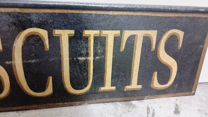 Uithangbord jaren 70 - koekjes - Reclamebord - Aluminium, Antiquités & Art, Curiosités & Brocante