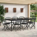 vidaXL Buitenmeubels set 9 pcs Antracietkleurig Ijzer en, Verzenden, Nieuw