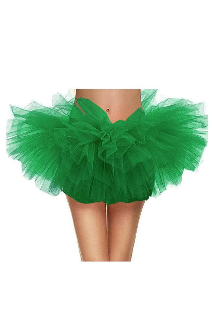 KIMU® Korte Tutu Donkergroen Tule Rokje 116 122 128 134 140, Kinderen en Baby's, Carnavalskleding en Verkleedspullen, Meisje, Nieuw