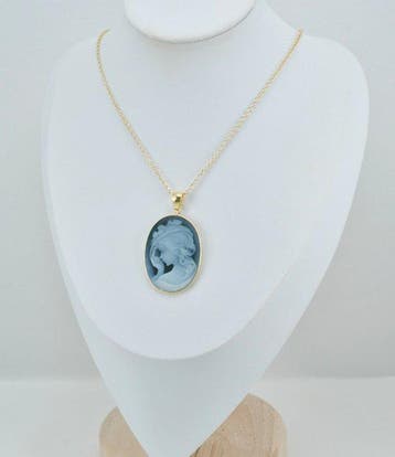 Argent, Plaqué or - Camée - CAMÉO INCISÉ SUR AGATE, Antiek en Kunst