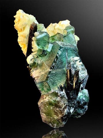 fluoriet & toermalijn & yaliet Mineralencollectie - Hoogte:, Verzamelen, Mineralen en Fossielen