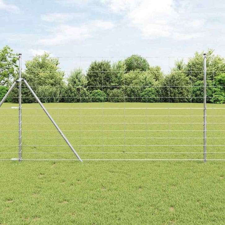 vidaXL Grond Fix Gelast Draadhek 25 x 1,4 m Gegalvaniseerd, Tuin en Terras, Tuinhekken en Hekwerk, Nieuw, Verzenden
