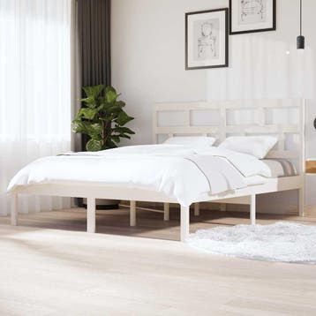 vidaXL Bedframe massief hout wit 180x200 cm, Huis en Inrichting, Verzenden, Nieuw