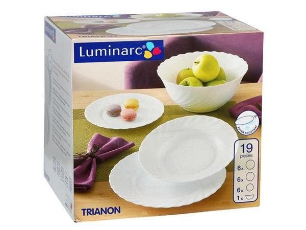 Veiling - Luminarc Trianon Serviesset Wit, Huis en Inrichting, Keuken | Servies, Gebruikt