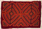 Broderie - motif rouge et vert - Kuna - Mola - Panama (Sans