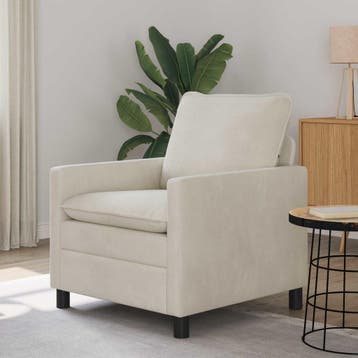 vidaXL bank / zetel Crèmekleurig 76 x 81 x 87,5 cm Fluweel, Huis en Inrichting, Zetels | Zetels, Verzenden, Nieuw