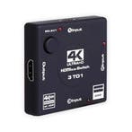 DrPhone HS10 HDMI 2.0 Switch 3 in 1 uit - 4K@60hz - 3-poorts, Verzenden