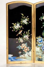 Paravent - Émail, Métal, Un fin écran de table cloisonné sur, Antiek en Kunst