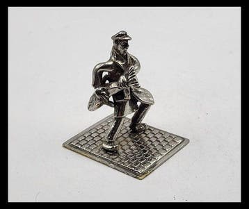 Miniatuur beeldje - Prachtige zilveren miniatuur Man met