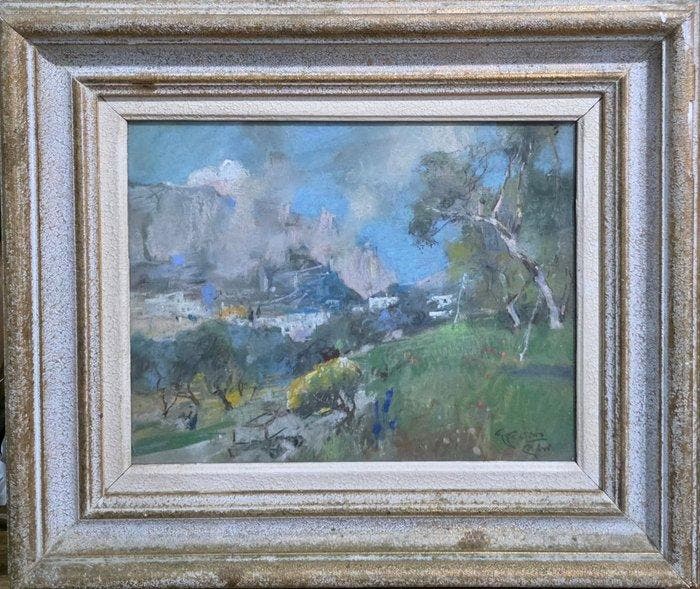 Giuseppe Casciaro (1863-1941) - Monte Solaro Capri, Antiek en Kunst, Kunst | Schilderijen | Klassiek