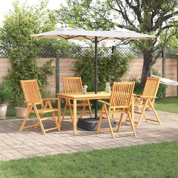 vidaXL Tuin Eettafel Set 5 st Bruin Massief Acacia Hout, Verzenden, Nieuw