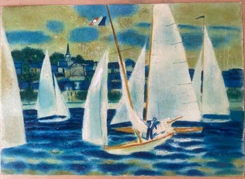 Yves Ganne (1931-2019) - Trouville, la côte au départ du