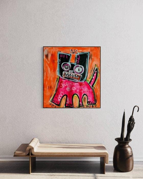 Timo Wedell - Basquiats Crazy Doggy - XL, Antiek en Kunst, Kunst | Schilderijen | Modern