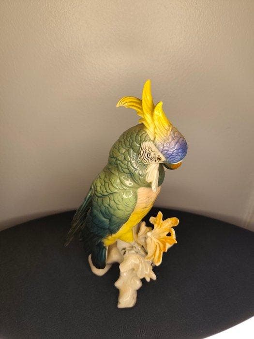 Karl Ens, Volkstedt - Figuur - Perroquet à huppe - Porselein, Antiquités & Art, Antiquités | Verre & Cristal