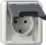 Gira IP44 Opbouw SCHUKO Stopcontact Met Scharnierende, Verzenden, Nieuw