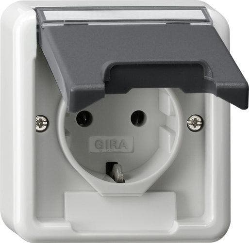 Gira IP44 Opbouw SCHUKO Stopcontact Met Scharnierende, Doe-het-zelf en Bouw, Elektriciteit en Kabels, Verzenden