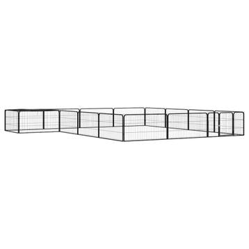 vidaXL Hondenkennel 16 panelen 100x50 cm gepoedercoat staal, Verzenden, Nieuw
