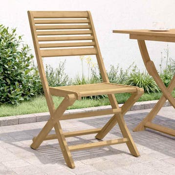 Lot 2 chaises acacia massif : seconde chance a -61%, Verzenden