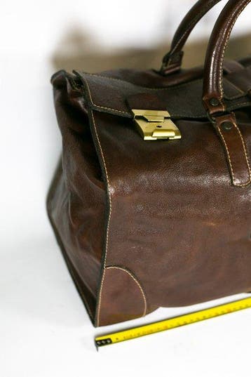Other brand - Borsone in pelle vintage con cighia - pelle