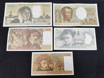 Frankrijk. - 5 Banknotes - Various Dates (Zonder, Postzegels en Munten