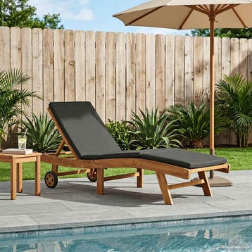 vidaXL Ligstoel Polyester Bruin en Donkergrijs, Tuin en Terras, Verzenden, Nieuw