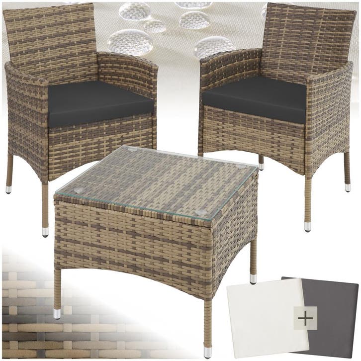 Wicker zitgroep Luzern 2+1 met kussenhoezen in 2 kleuren, Jardin & Terrasse, Ensembles de jardin, Envoi