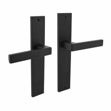 Deurklink Hera op schild blind mat zwart - deurbeslag voo..., Ophalen of Verzenden, Nieuw, Klink of Kruk