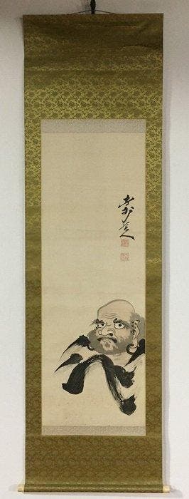 Daruma / Japanese Vintage Hanging Scroll KAKEJIKU / Silk /, Antiek en Kunst, Antiek | Overige Antiek