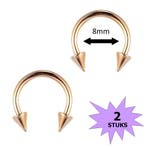 Fako Bijoux - Circular Barbell Piercing - Hoefijzer Spike -, Verzenden, Nieuw