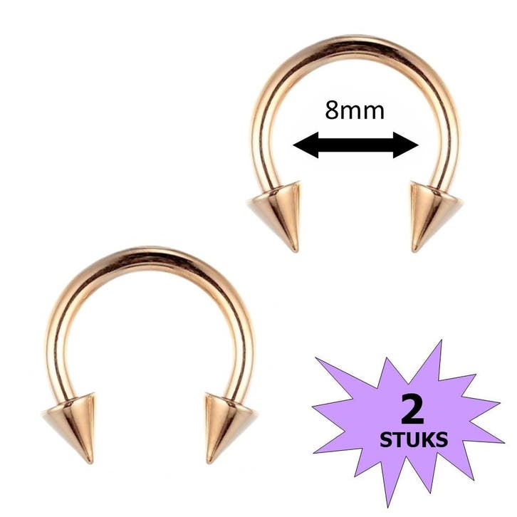 Fako Bijoux - Circular Barbell Piercing - Hoefijzer Spike -, Handtassen en Accessoires, Piercings, Verzenden