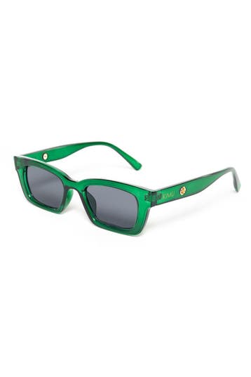 KIMU® Zonnebril Rechthoekig IKO Groen Transparant Montuur Zw, Ophalen of Verzenden, Nieuw, Zwart