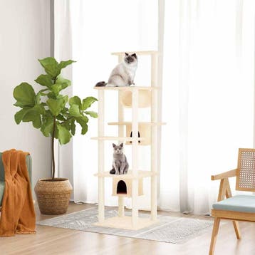 vidaXL Kattenmeubel met sisal krabpalen 169 cm crèmekleurig, Verzenden
